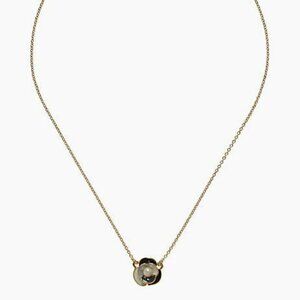 Kate Spade Necklace Blossom Pearl Choker Pendant Womens Floral 12K Gold-Plated